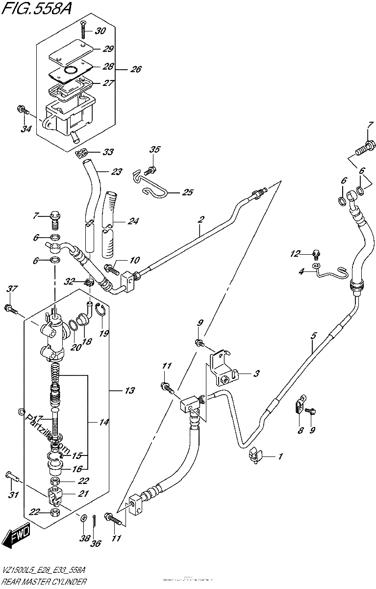 Diagrama de REAR MASTER CYLINDER
