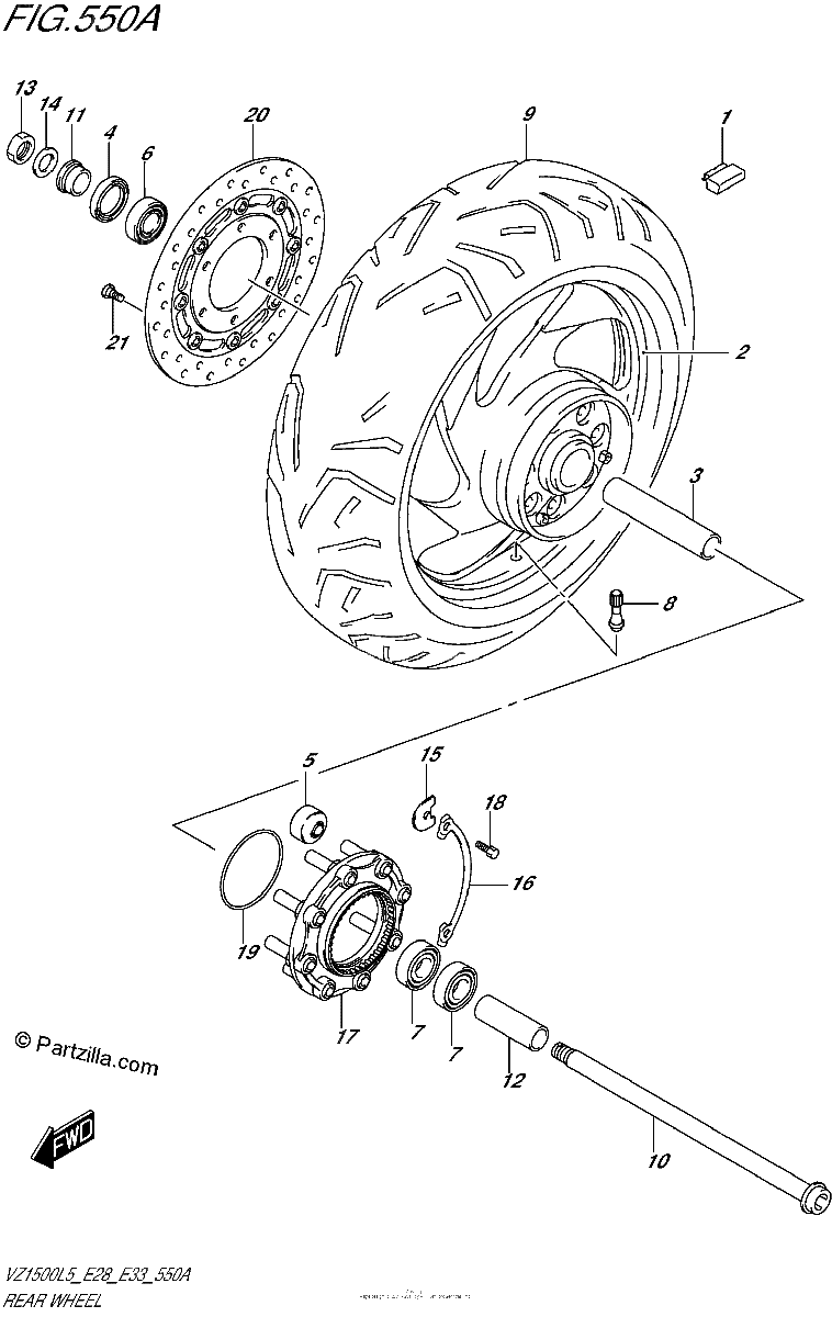 Diagrama de REAR WHEEL