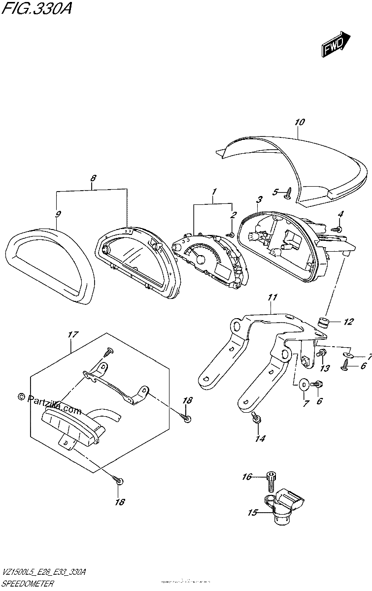 Diagrama de SPEEDOMETER VZ1500L5 E28