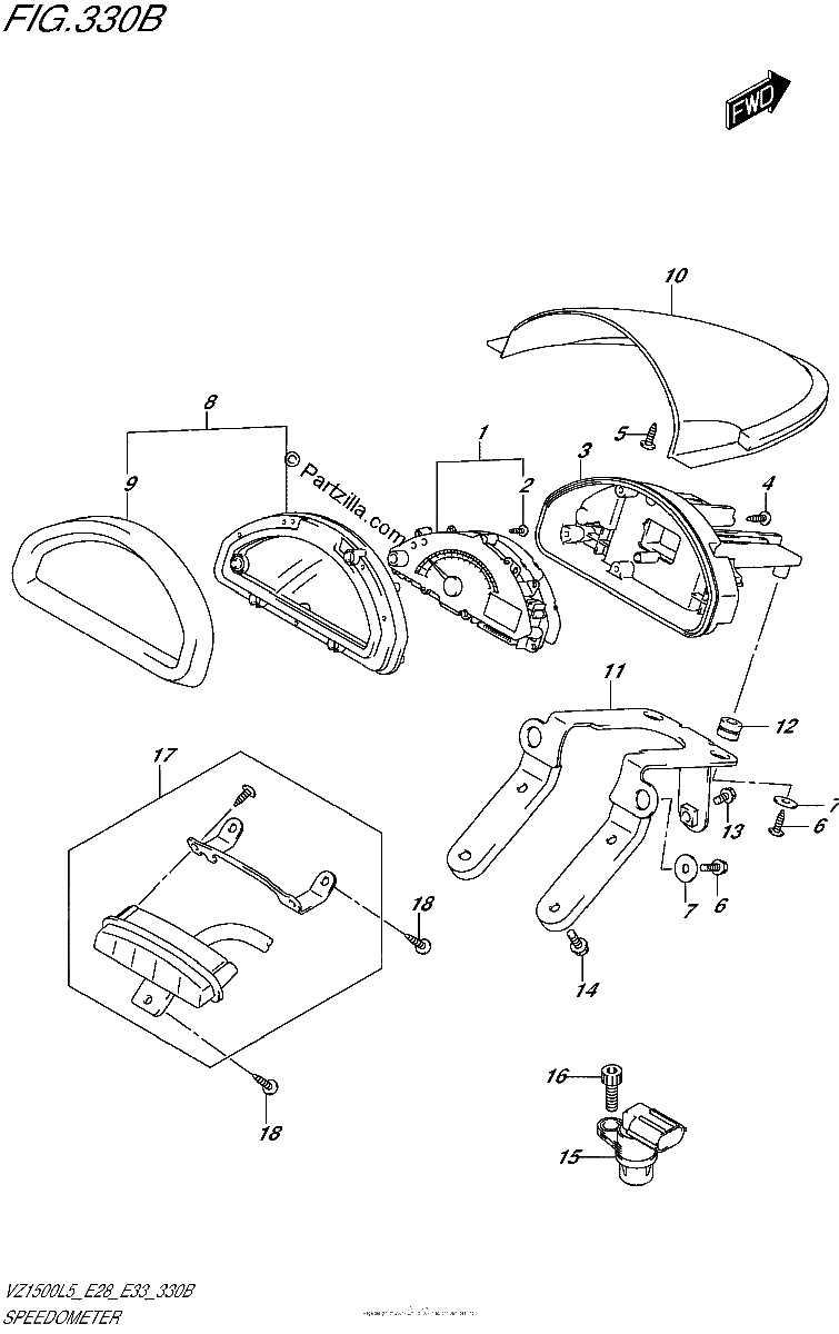 Diagrama de SPEEDOMETER VZ1500L5 E33