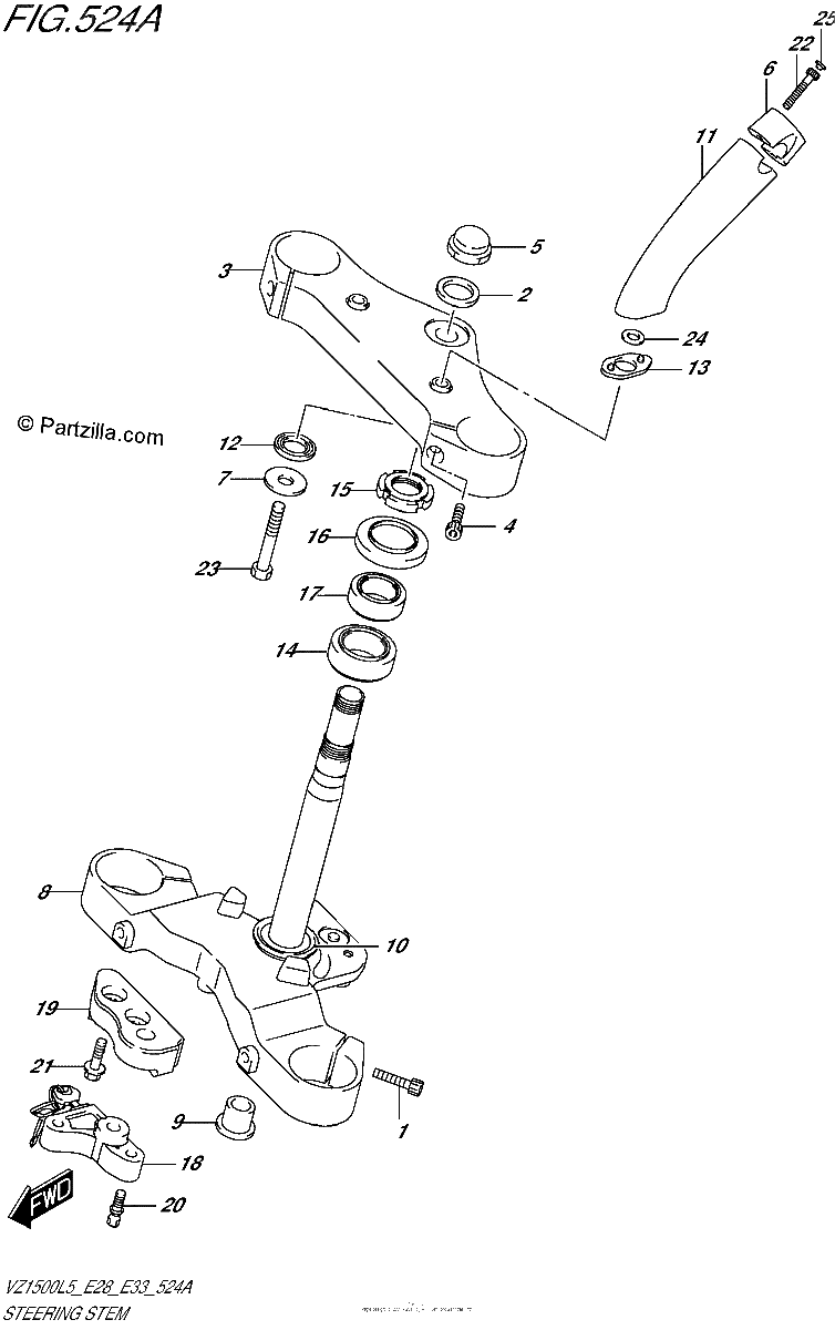 Diagrama de STEERING STEM