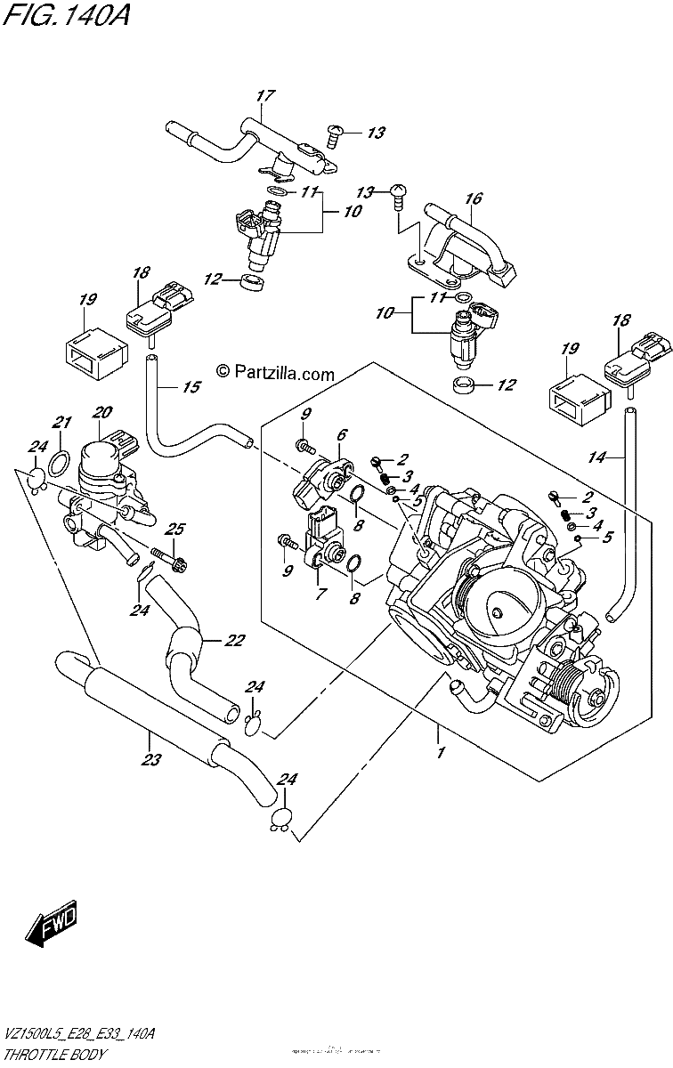Diagrama de THROTTLE BODY VZ1500L5 E28