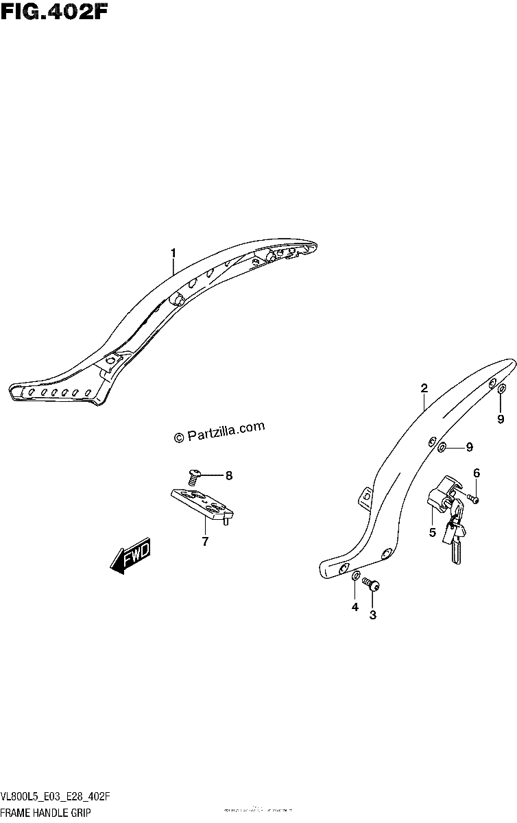 Diagrama de FRAME HANDLE GRIP VL800BL5 E28