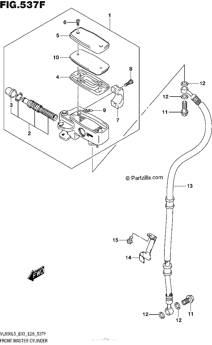 Diagrama de FRONT MASTER CYLINDER VL800BL5 E28