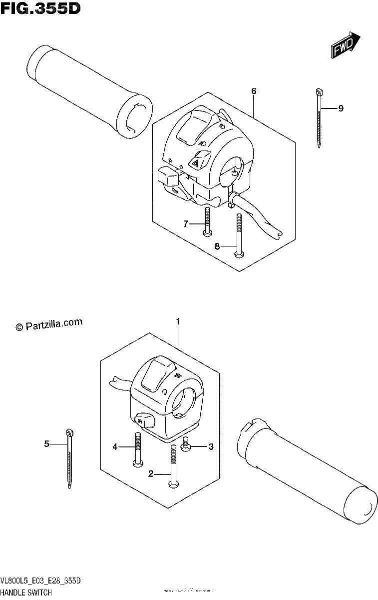 Diagrama de HANDLE SWITCH VL800TL5 E28
