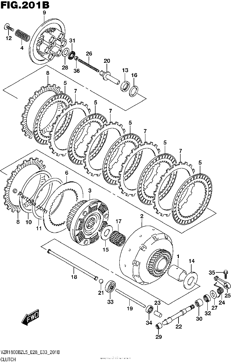 Diagrama de CLUTCH VZR1800BZL5 E33