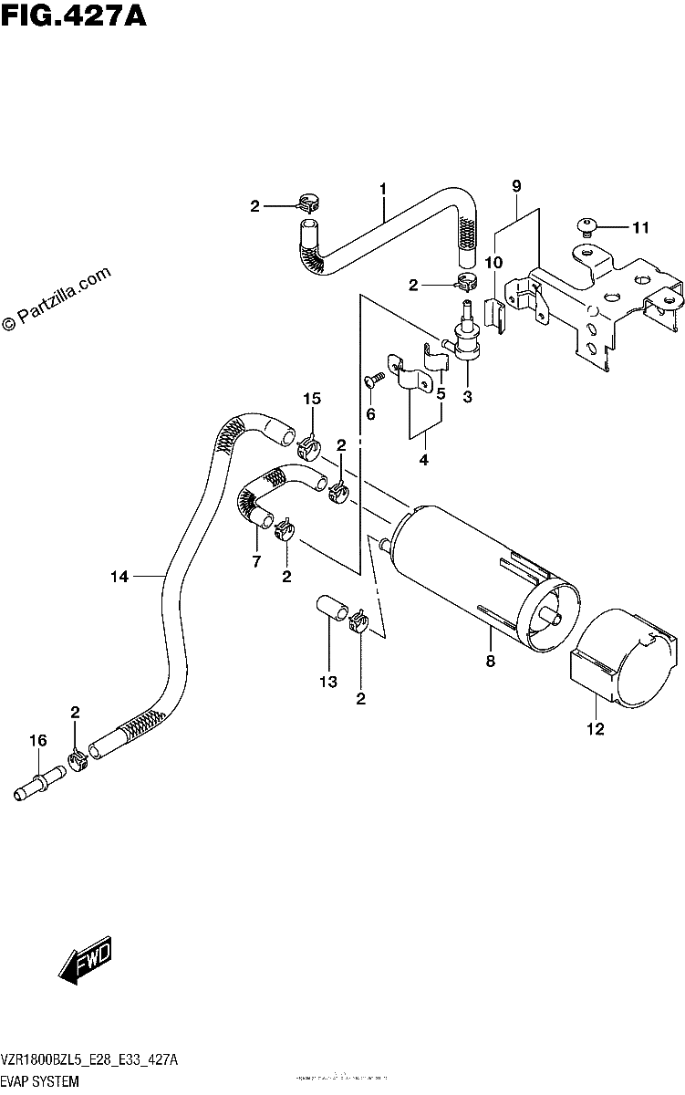 Diagrama de EVAP SYSTEM VZR1800BZL5 E33