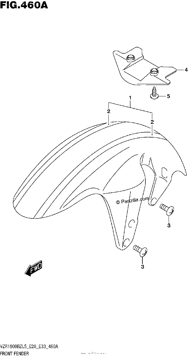 Diagrama de FRONT FENDER VZR1800BZL5 E28