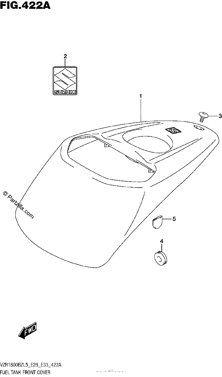 Diagrama de FUEL TANK FRONT COVER VZR1800BZL5 E28