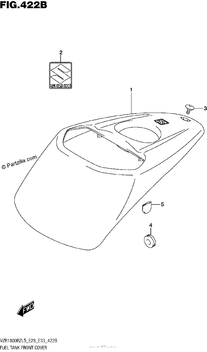 Diagrama de FUEL TANK FRONT COVER VZR1800BZL5 E33