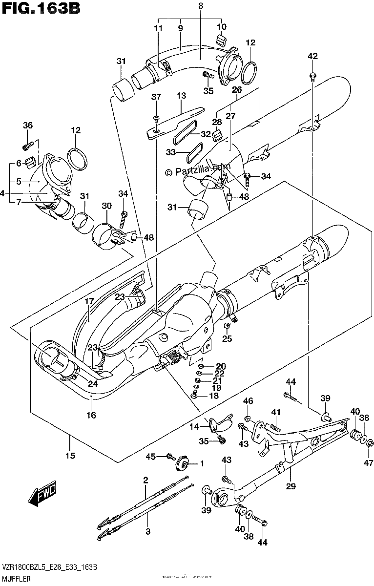 Diagrama de MUFFLER VZR1800BZL5 E33