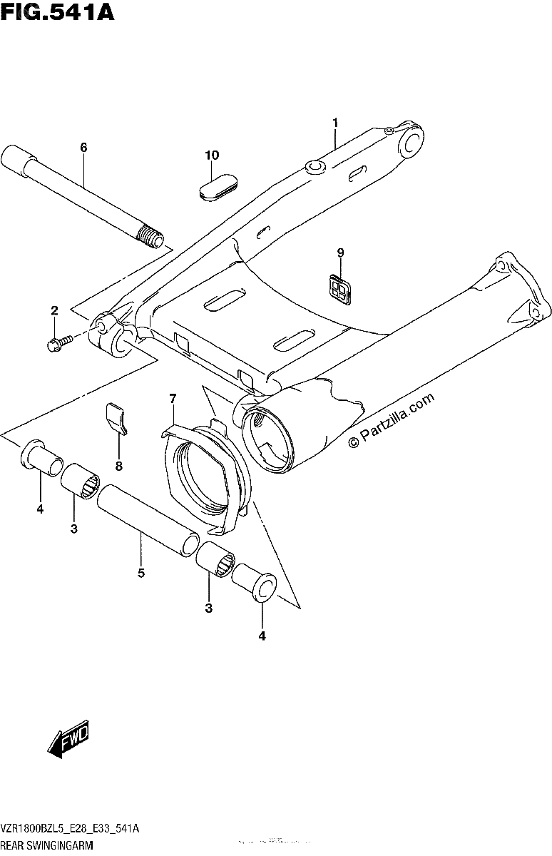 Diagrama de REAR SWINGINGARM