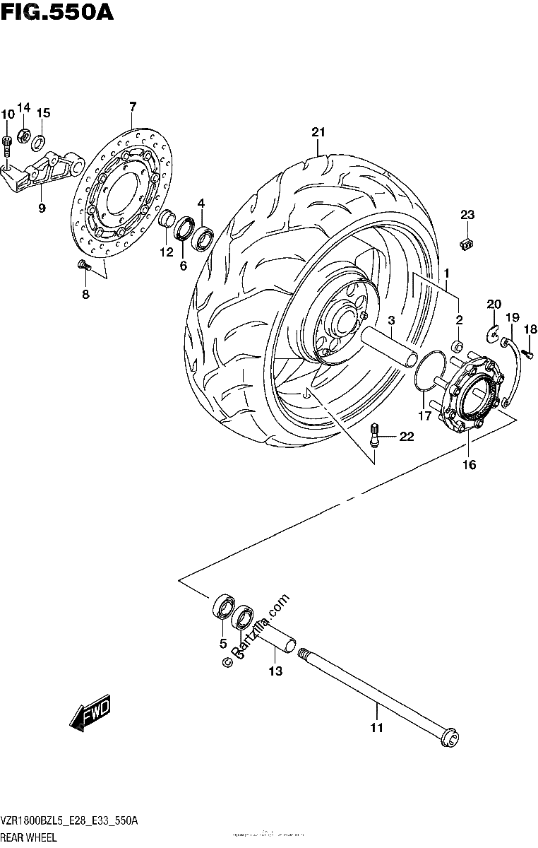 Diagrama de REAR WHEEL