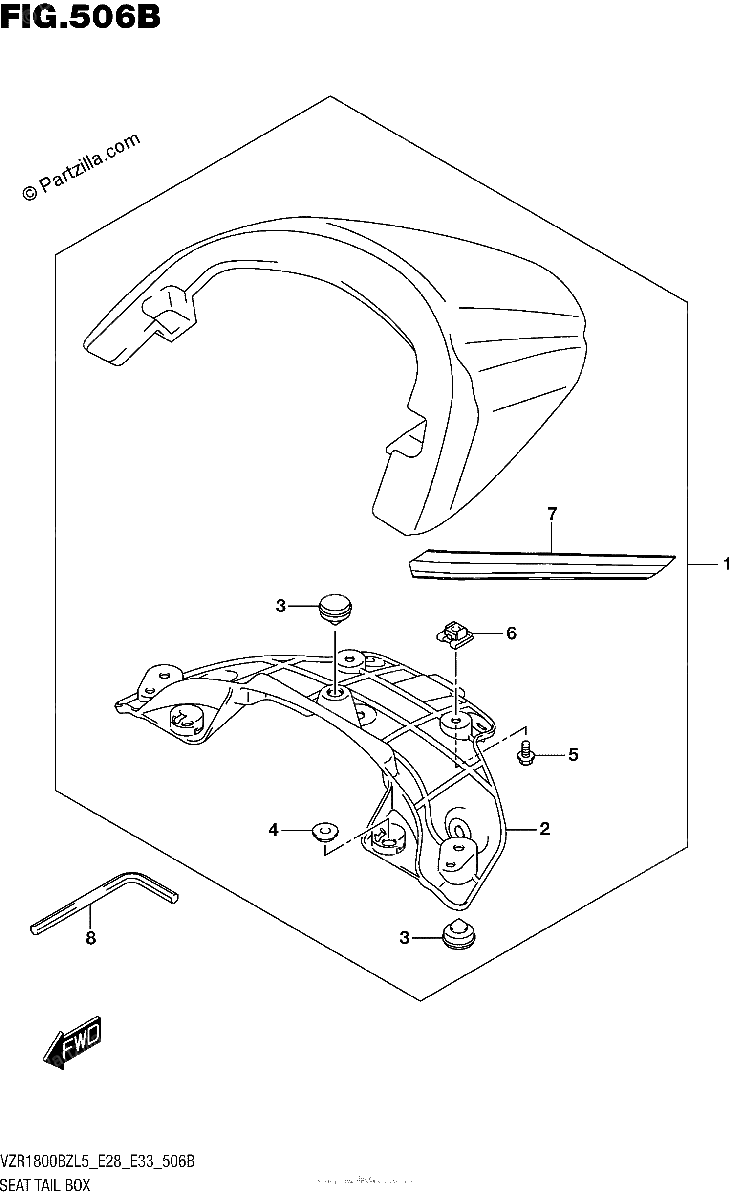 Diagrama de SEAT TAIL BOX VZR1800BZL5 E33