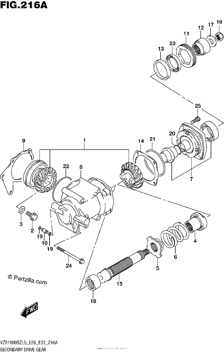 Diagrama de SECONDARY DRIVE GEAR