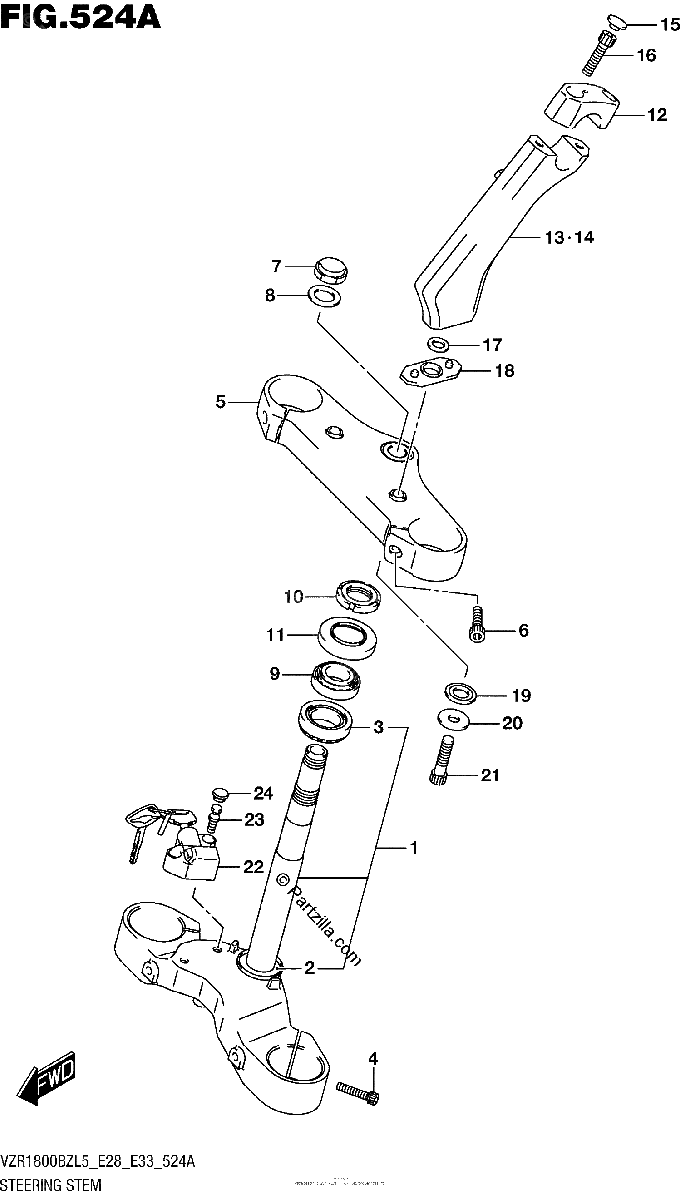 Diagrama de STEERING STEM VZR1800BZL5 E28