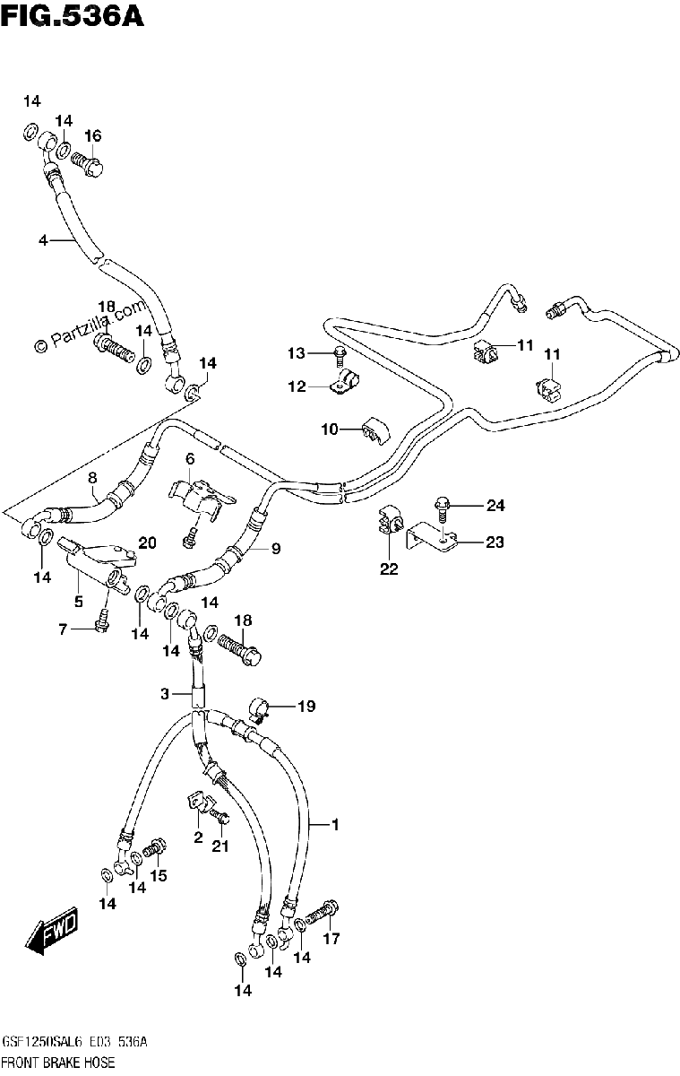 Diagrama de FRONT BRAKE HOSE