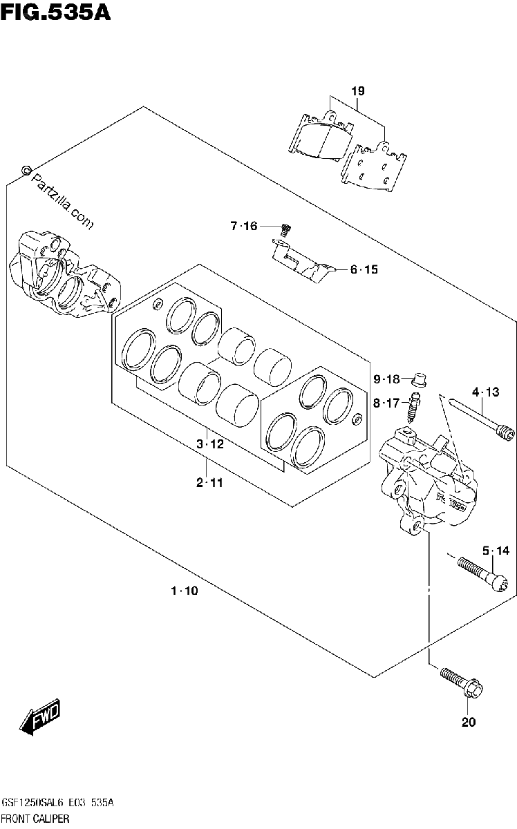 Diagrama de FRONT CALIPER