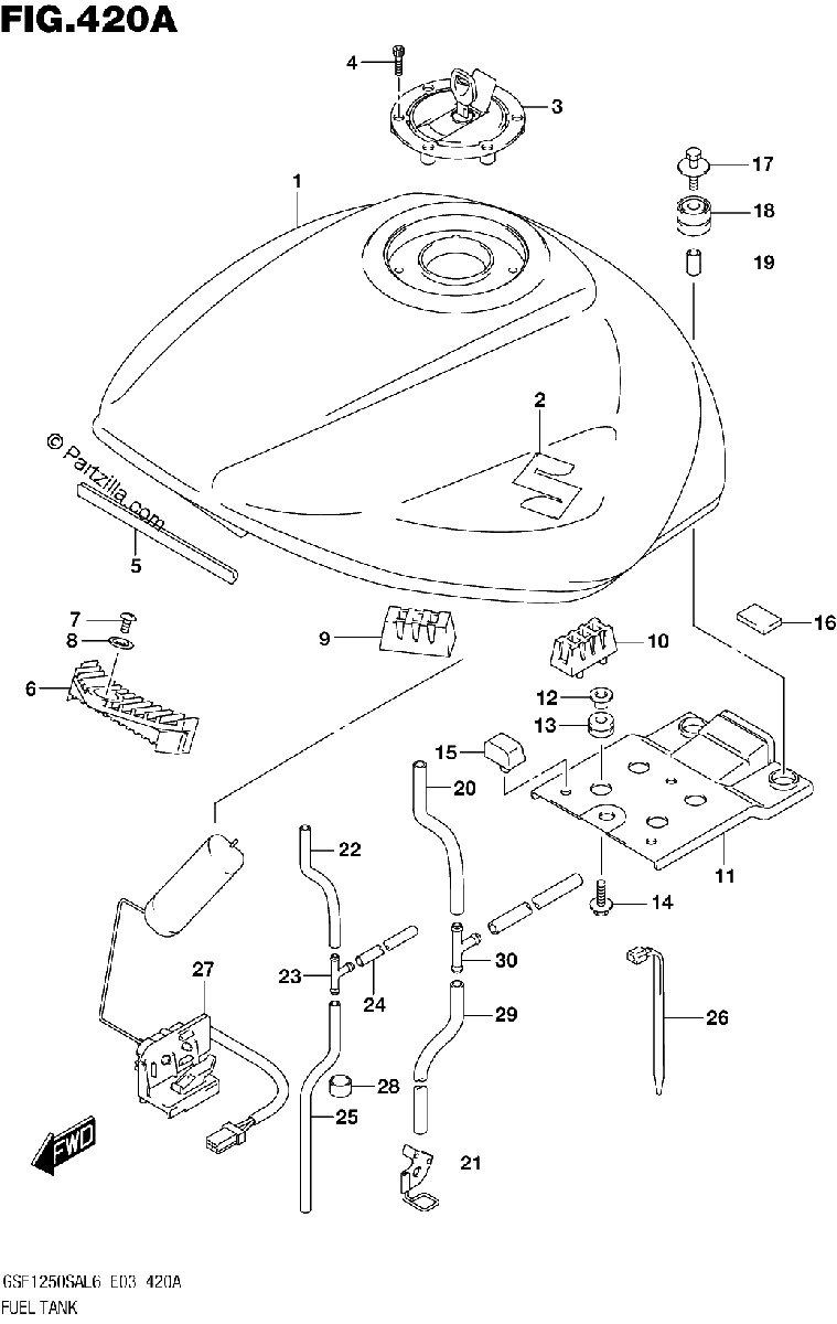 Diagrama de FUEL TANK GSF1250SAL6 E03