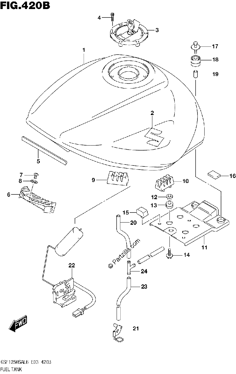 Diagrama de FUEL TANK GSF1250SAL6 E33