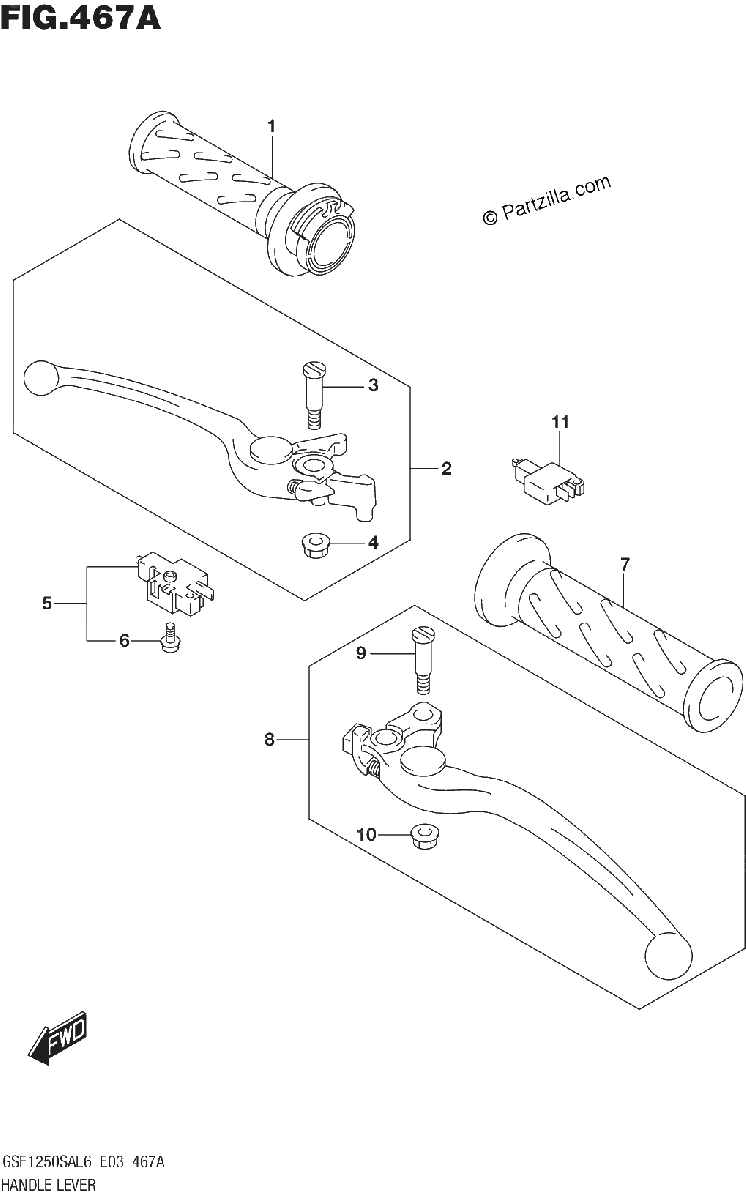 Diagrama de HANDLE LEVER
