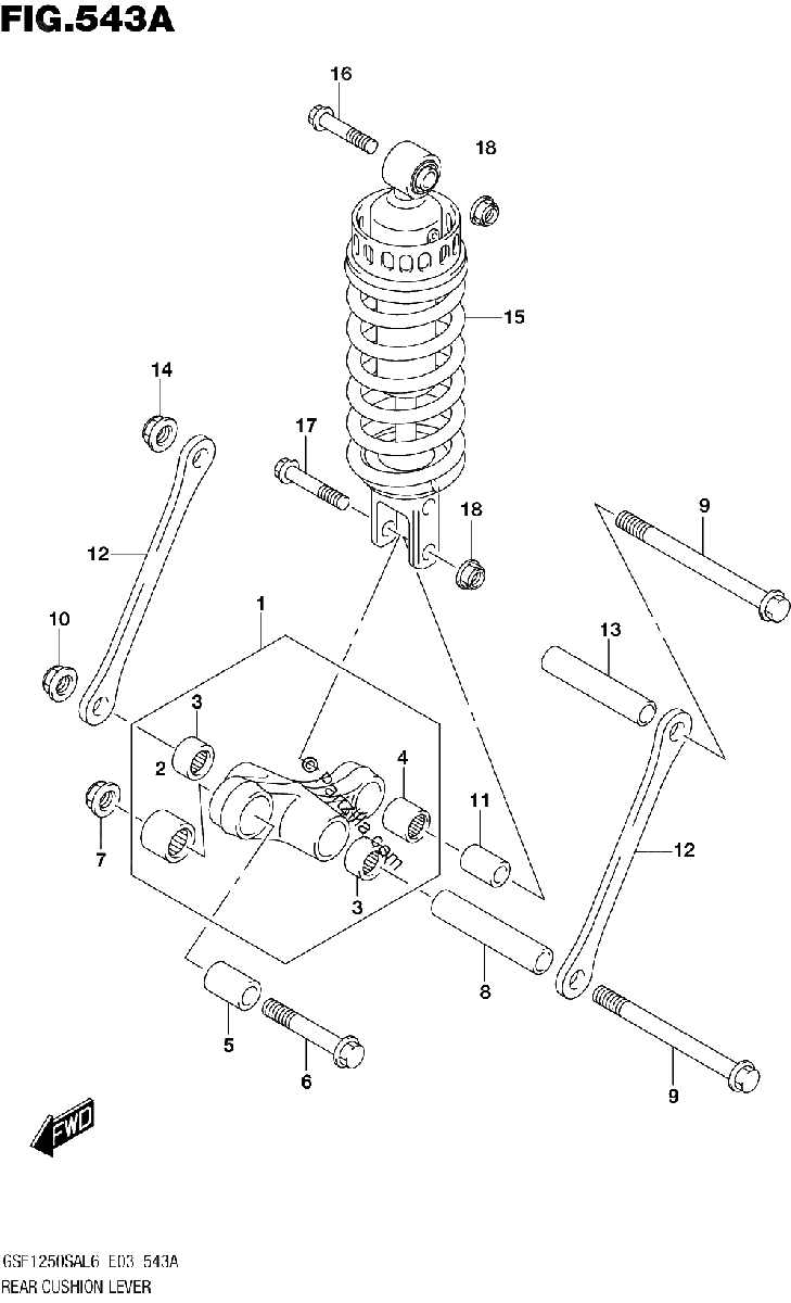Diagrama de REAR CUSHION LEVER