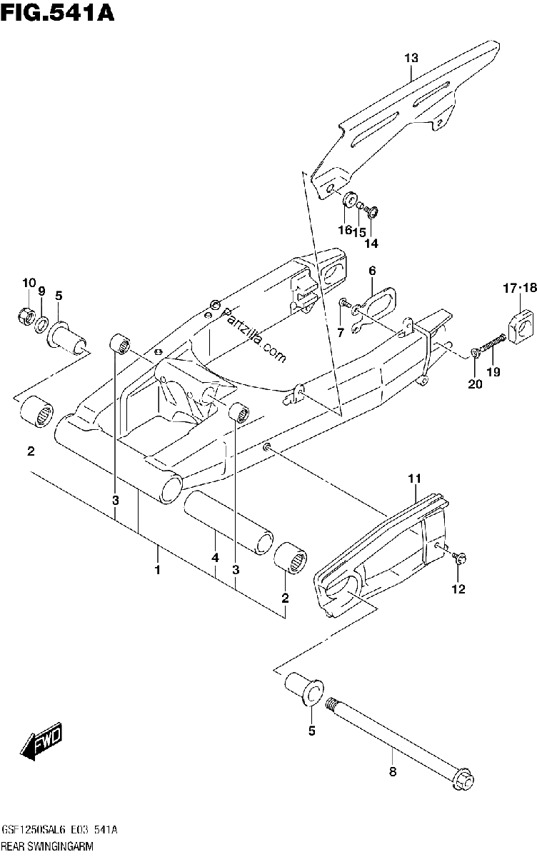 Diagrama de REAR SWINGINGARM