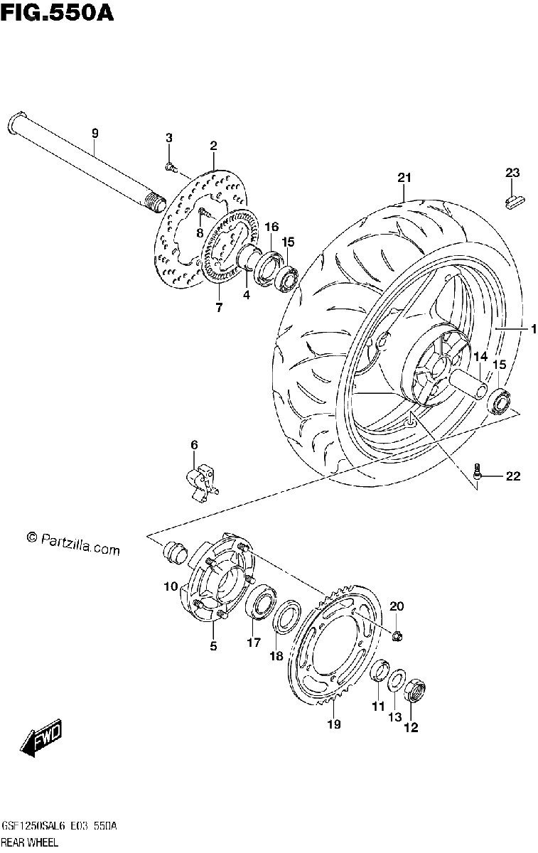 Diagrama de REAR WHEEL