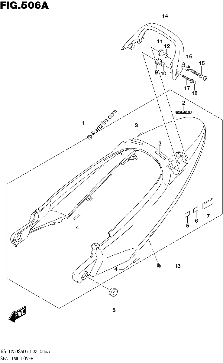 Diagrama de SEAT TAIL COVER