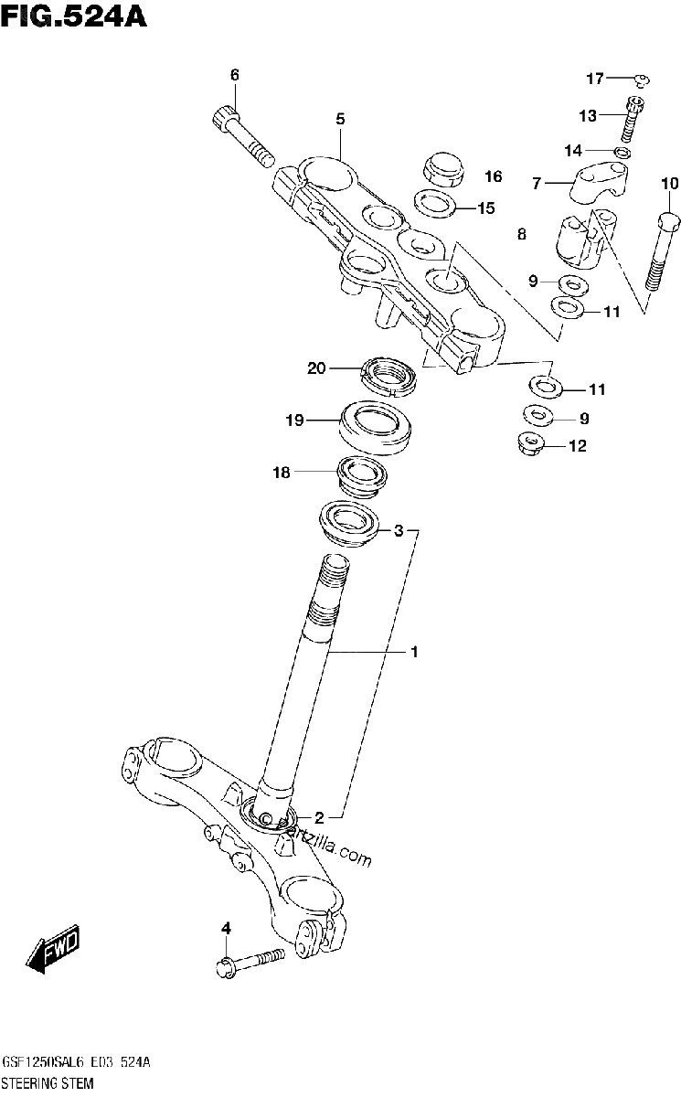 Diagrama de STEERING STEM