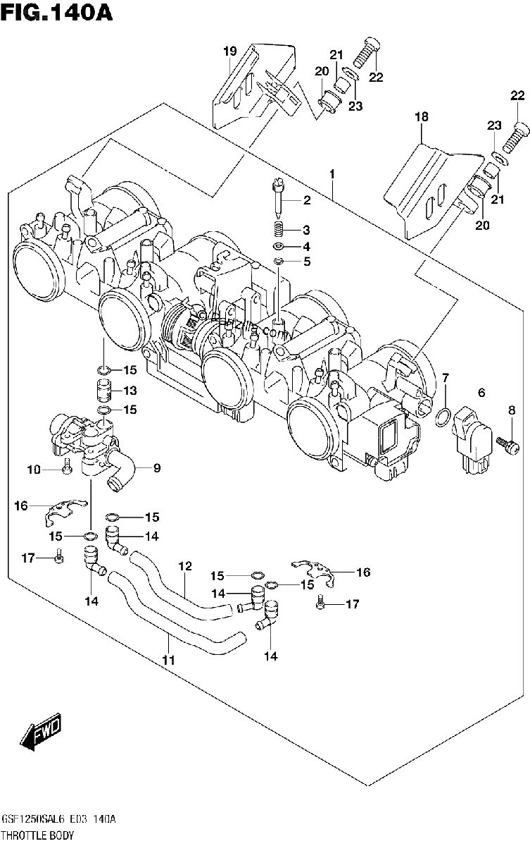 Diagrama de THROTTLE BODY GSF1250SAL6 E03