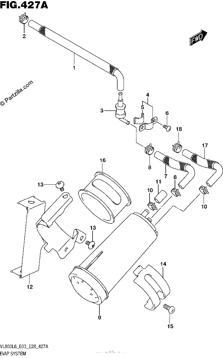 Diagrama de EVAP SYSTEM VL800L6 E33