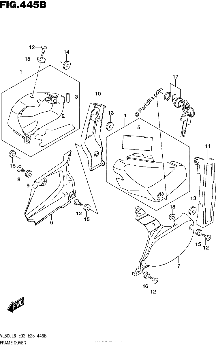 Diagrama de FRAME COVER VL800L6 E28
