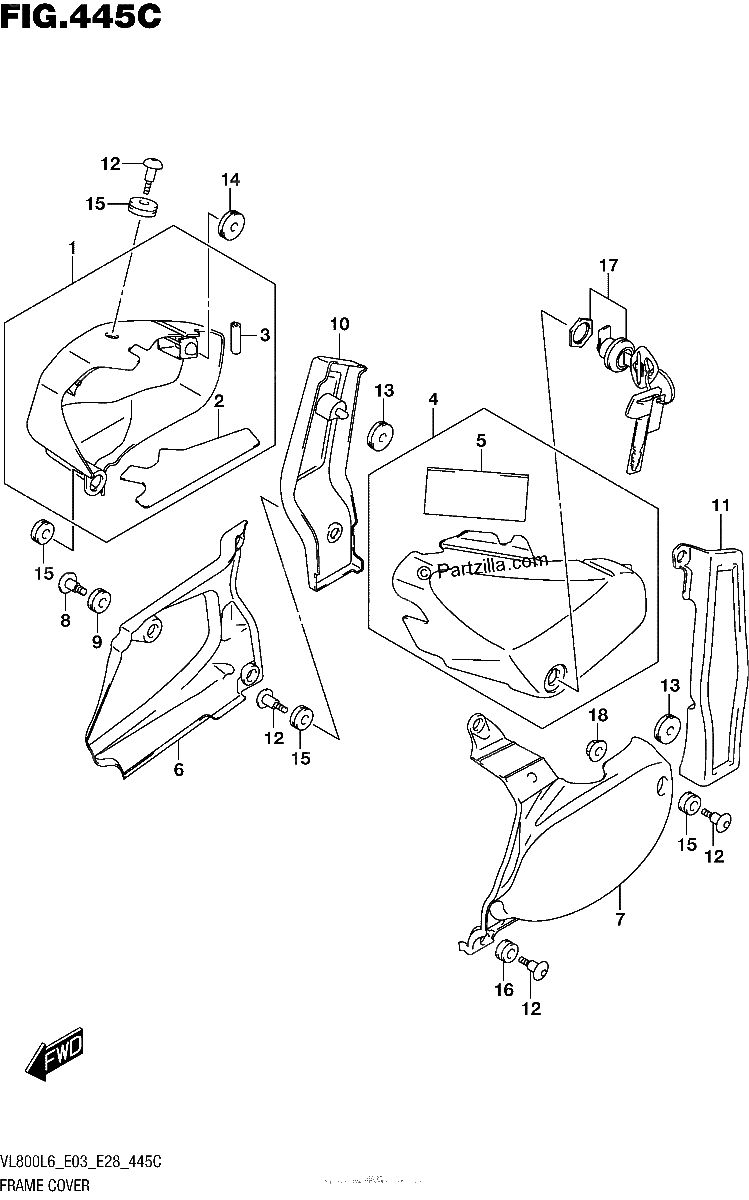Diagrama de FRAME COVER VL800L6 E33
