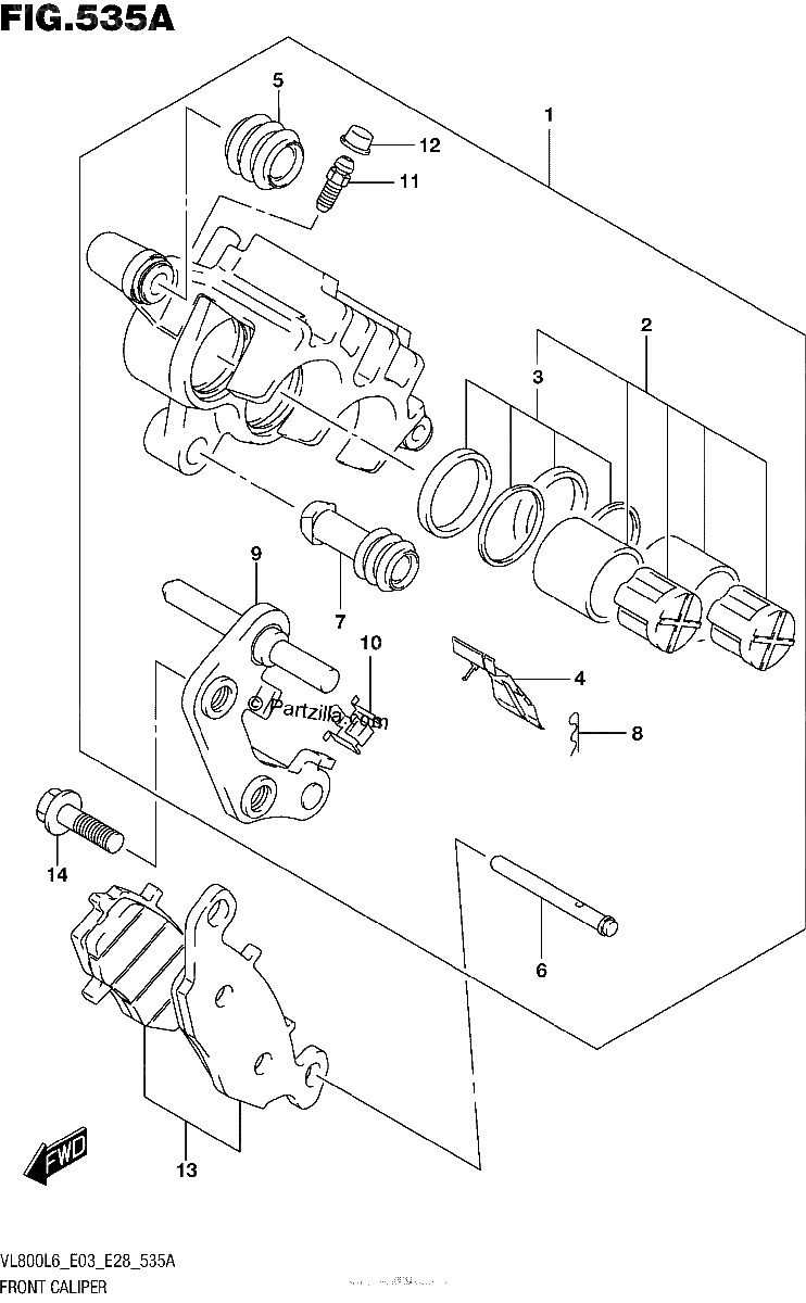 Diagrama de FRONT CALIPER