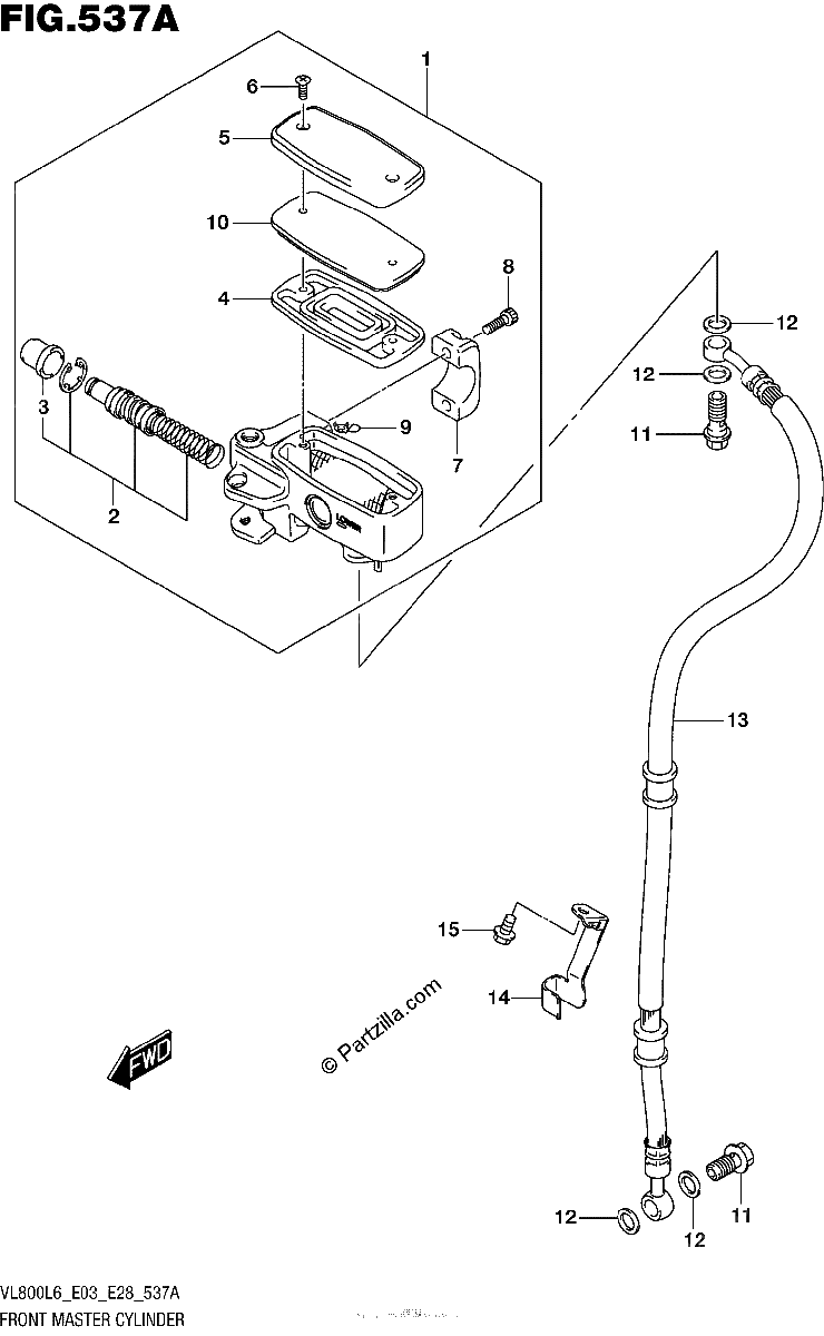 Diagrama de FRONT MASTER CYLINDER VL800L6 E03