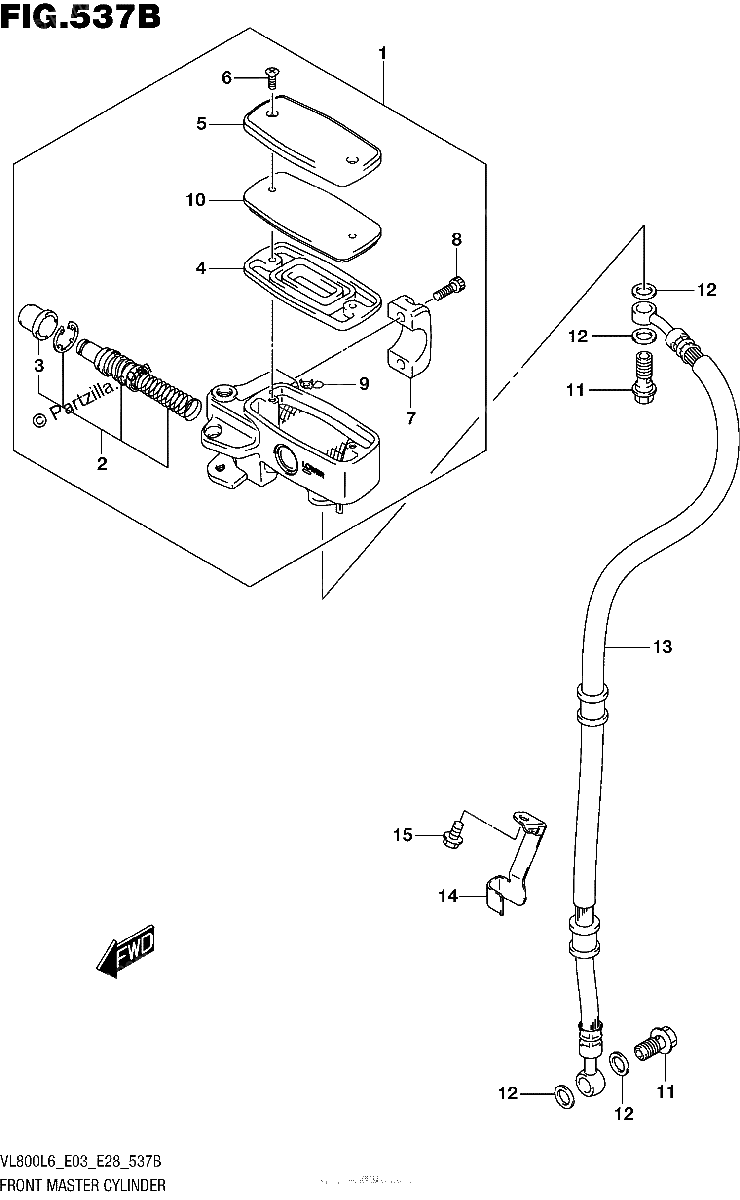 Diagrama de FRONT MASTER CYLINDER VL800L6 E28