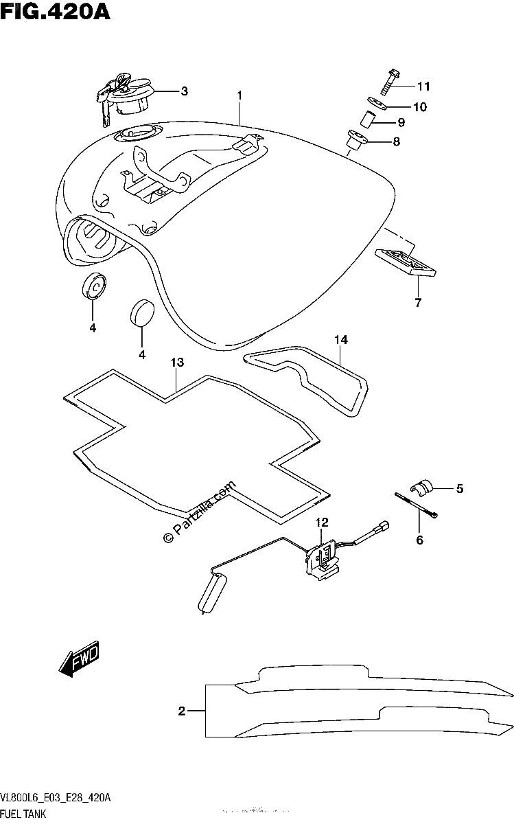 Diagrama de FUEL TANK VL800L6 E03