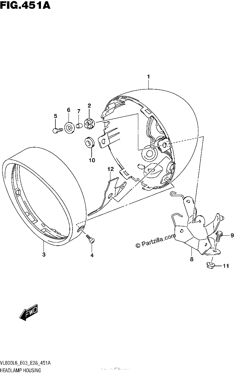 Diagrama de HEADLAMP HOUSING
