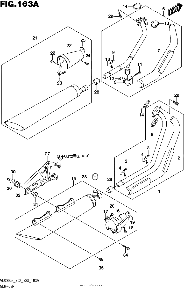 Diagrama de MUFFLER VL800L6 E03