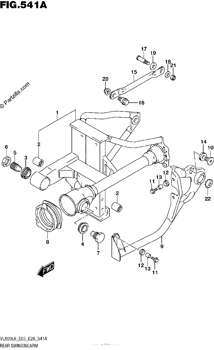 Diagrama de REAR SWINGINGARM
