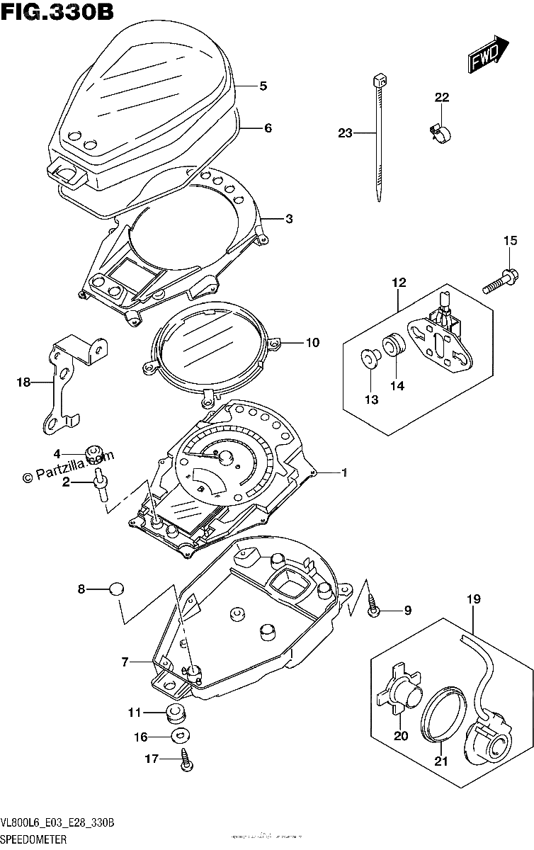 Diagrama de SPEEDOMETER VL800L6 E28