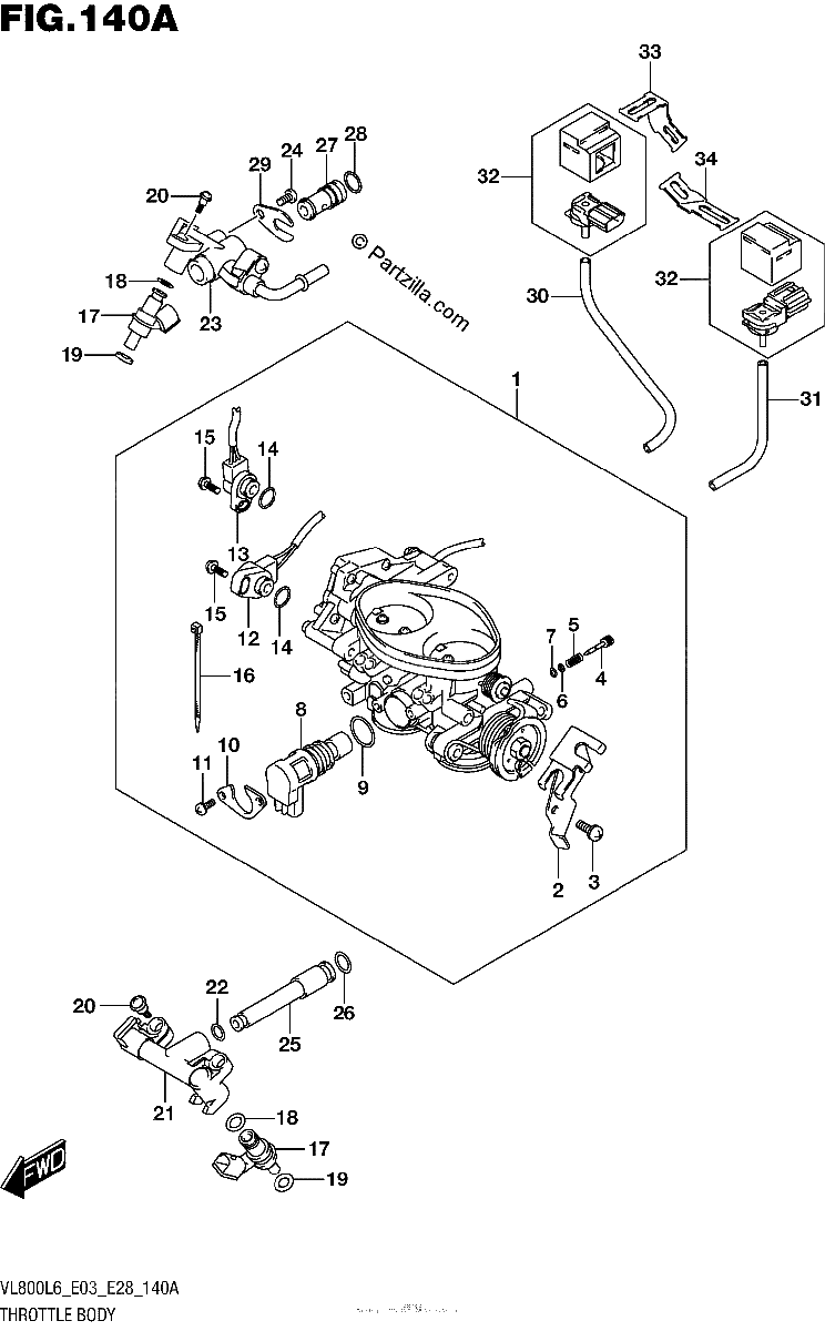 Diagrama de THROTTLE BODY VL800L6 E03
