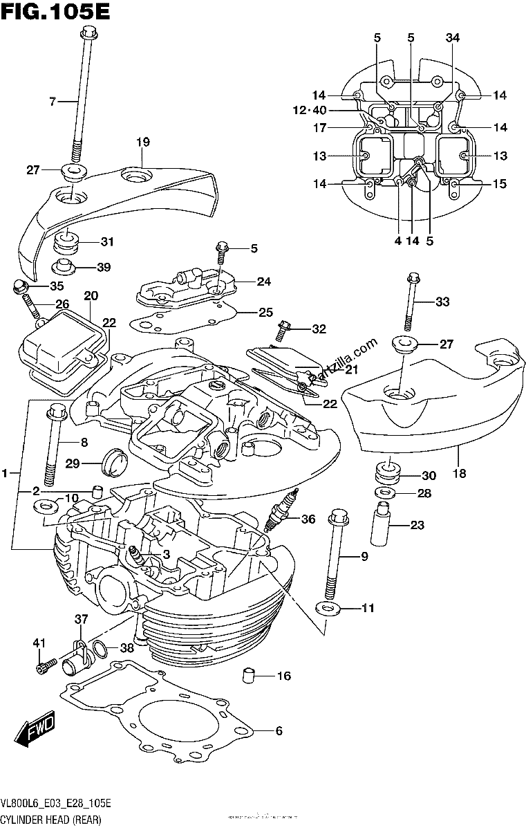 Diagrama de CYLINDER HEAD REAR VL800TL6 E28