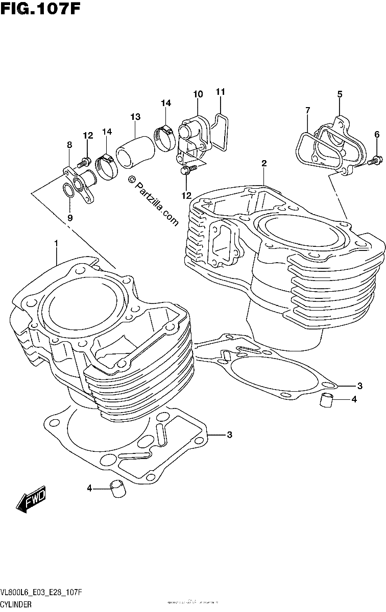 Diagrama de CYLINDER VL800TL6 E33