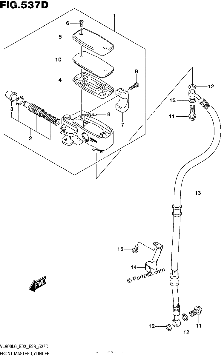 Diagrama de FRONT MASTER CYLINDER VL800TL6 E03