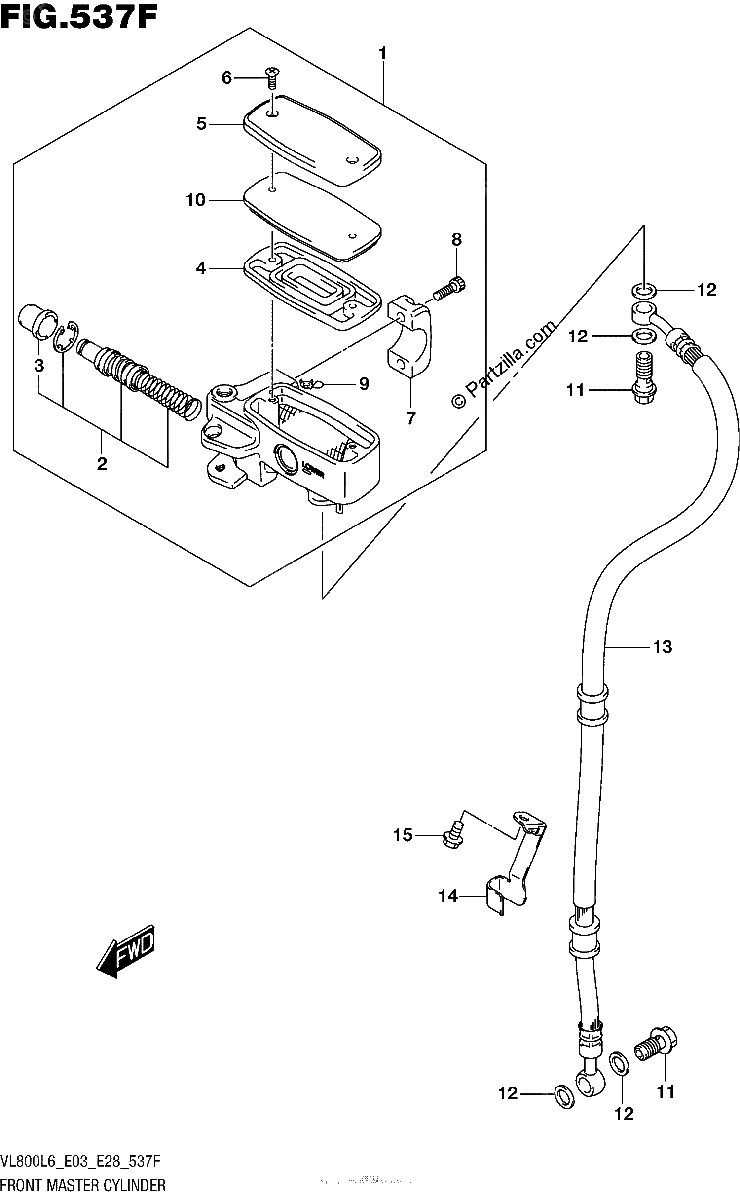 Diagrama de FRONT MASTER CYLINDER VL800TL6 E33