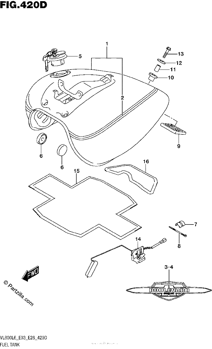 Diagrama de FUEL TANK VL800TL6 E03
