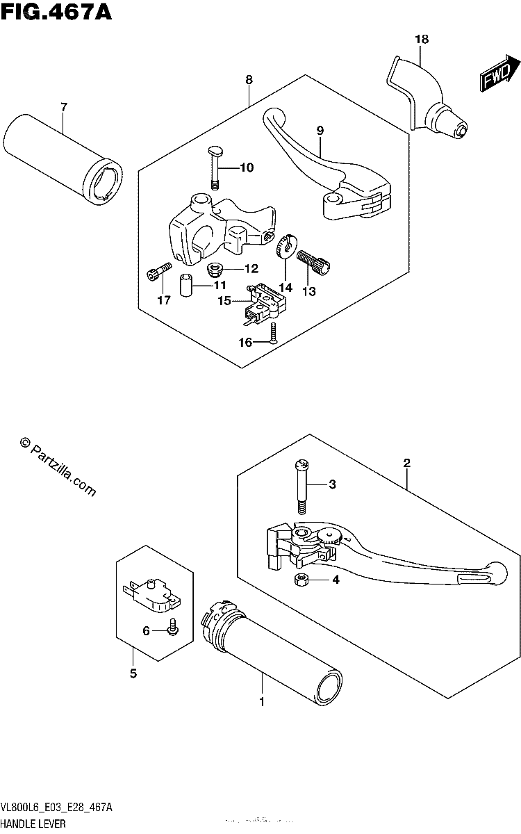Diagrama de HANDLE LEVER