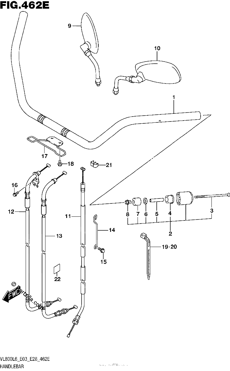 Diagrama de HANDLEBAR VL800TL6 E28